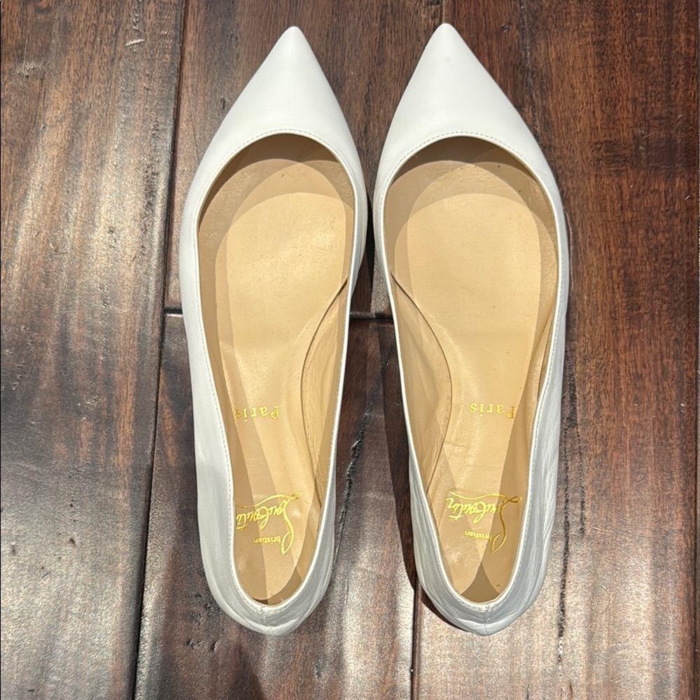 Christian Louboutin Women's White Pointed Toe Flats